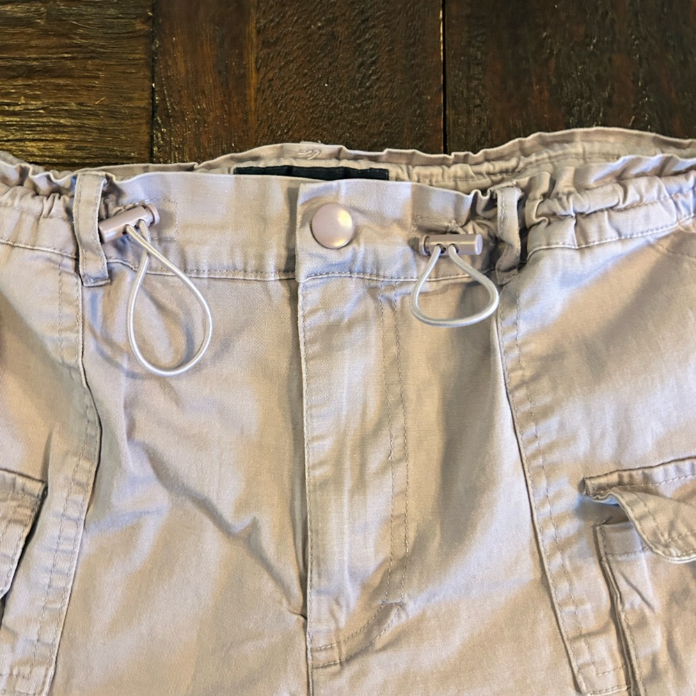 Y2K Vintage Light Lavender Low Rise Drawstring Cargo Women’s Shorts - Picture 3 of 9